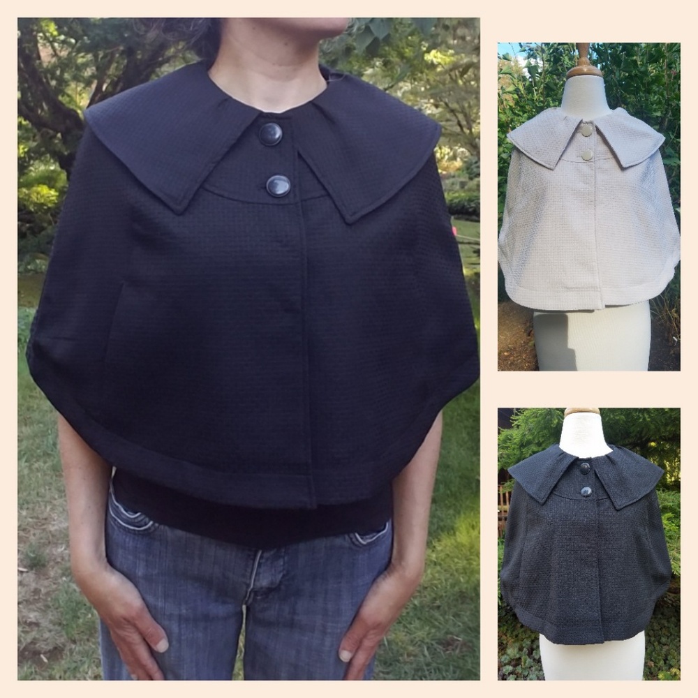 Tulle Retro Cape Black or Cream Size M NWT